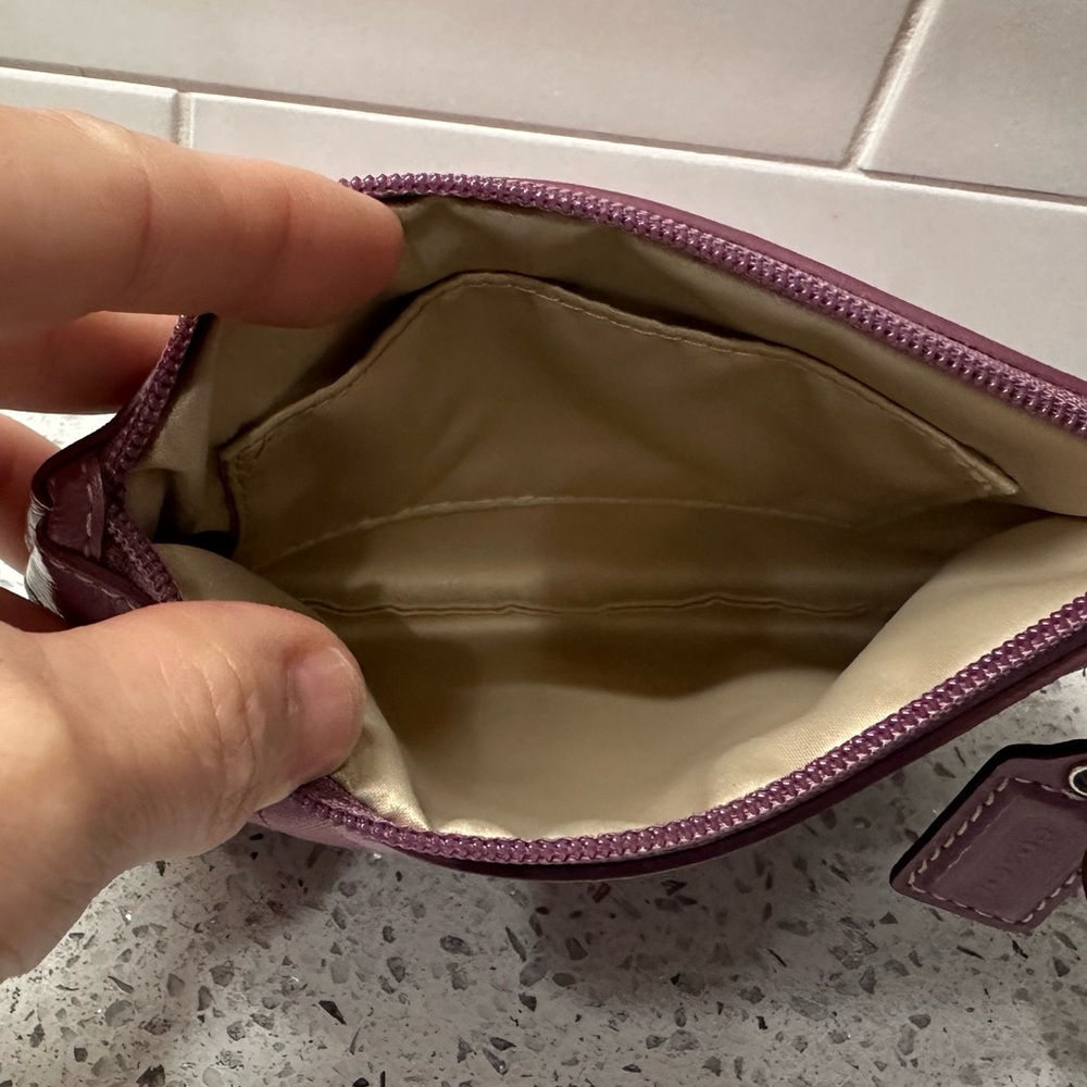 Coach Vintage Purple/Pink Monogram Wristlet Clutch - Picture 3 of 4